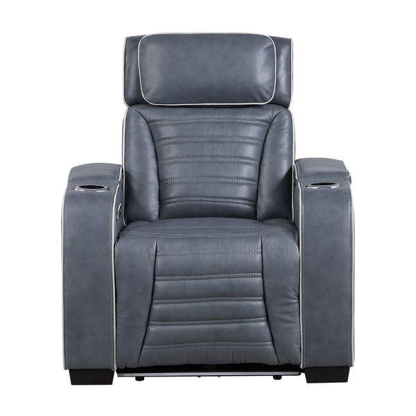 Cyber Power Reclining Chair with Power Headrest, Cup holder, Storage Arms(Top and Side), Air Massage, Heat, LED Lighting and Charging Ports