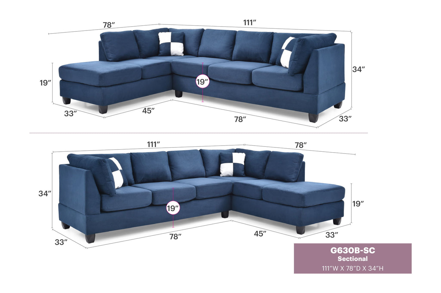 Glory Furniture - Malone - Sectional