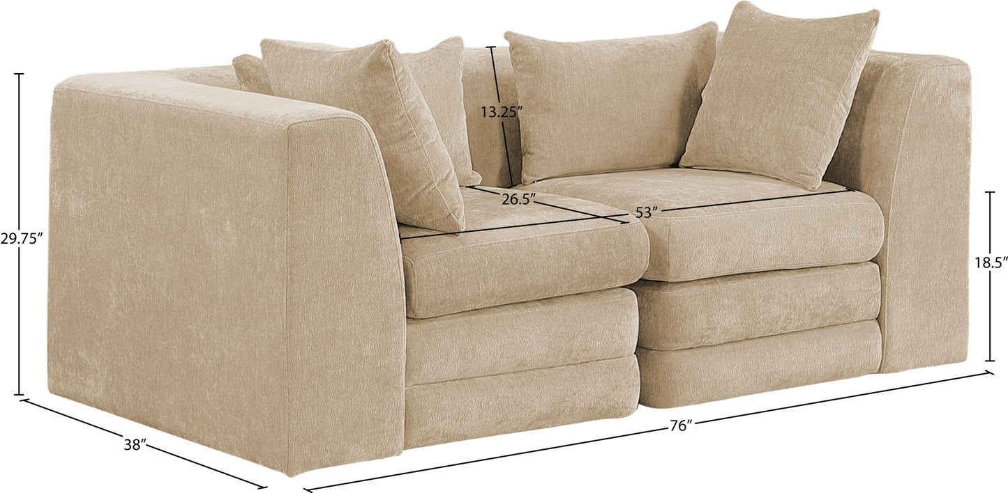 Stellar - 2 Piece 76" Upholstered Modular Loveseat