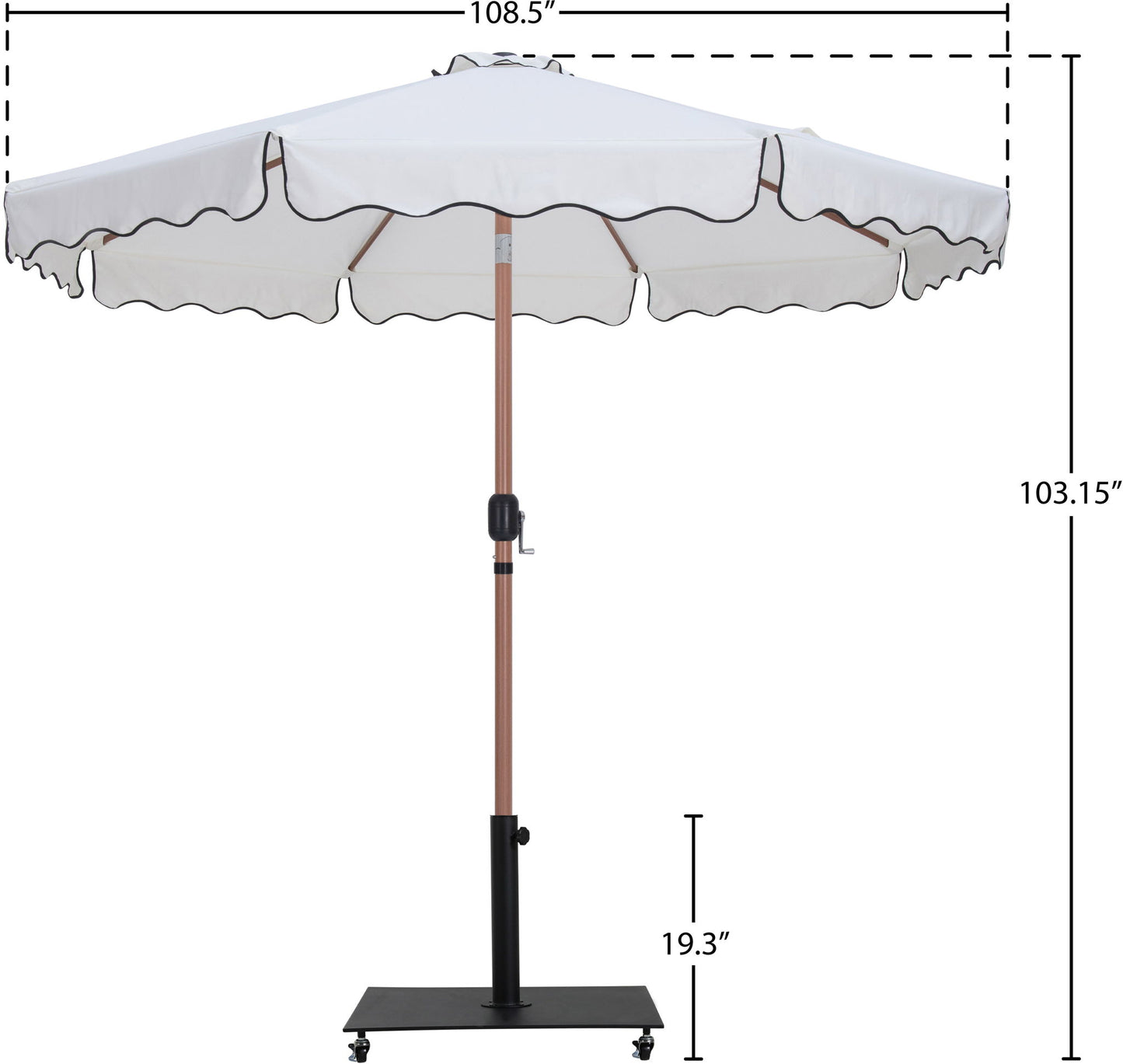 Amalfi - Aluminum Patio Umbrella - Black Base / Light Brown Pole