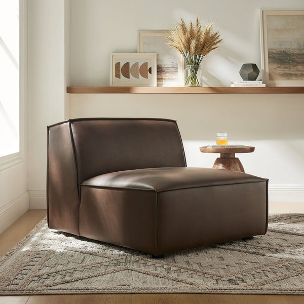 Restore Vegan Leather Armless Modular Chair - Espresso