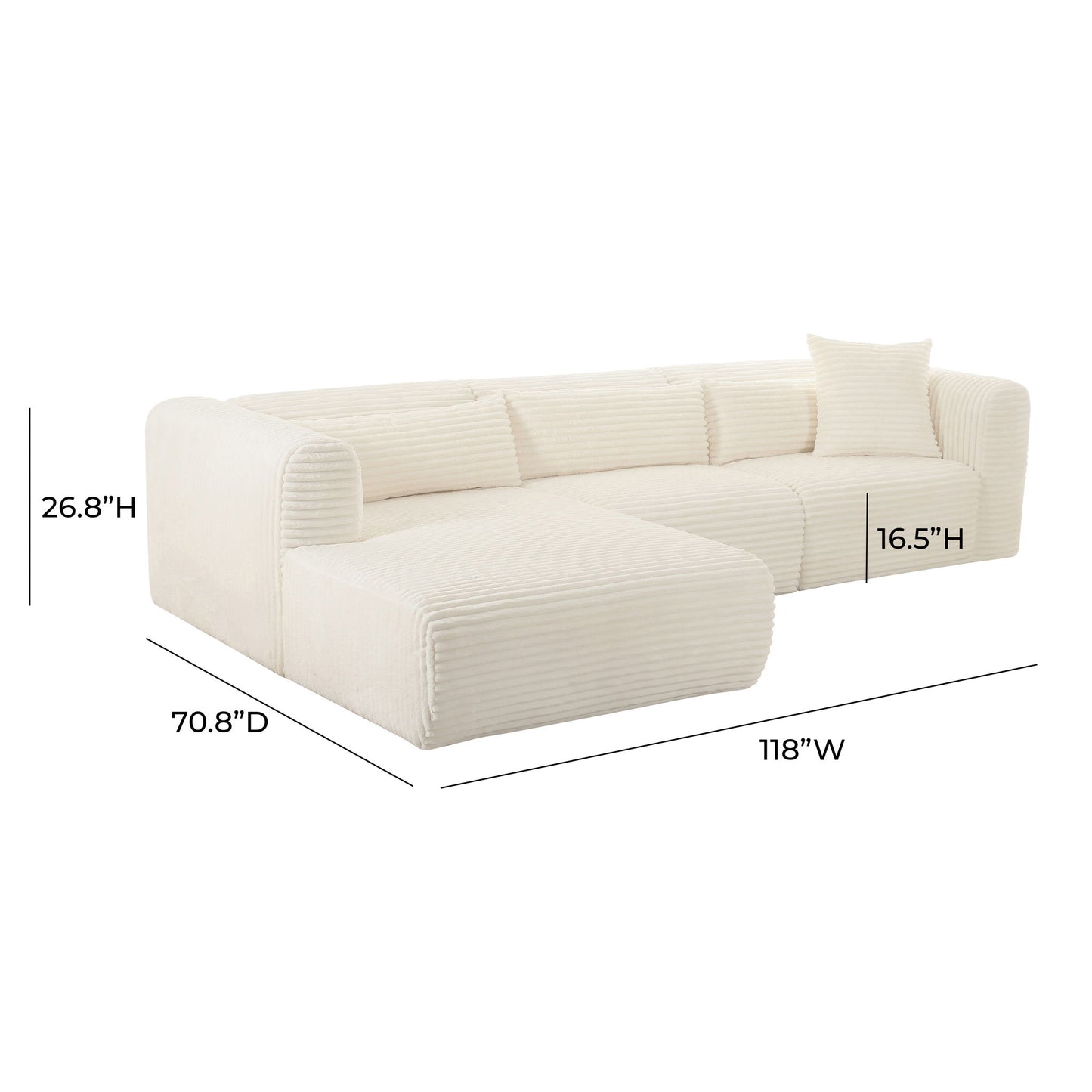 Tarra - Fluffy Oversized Corduroy Modular Sectional