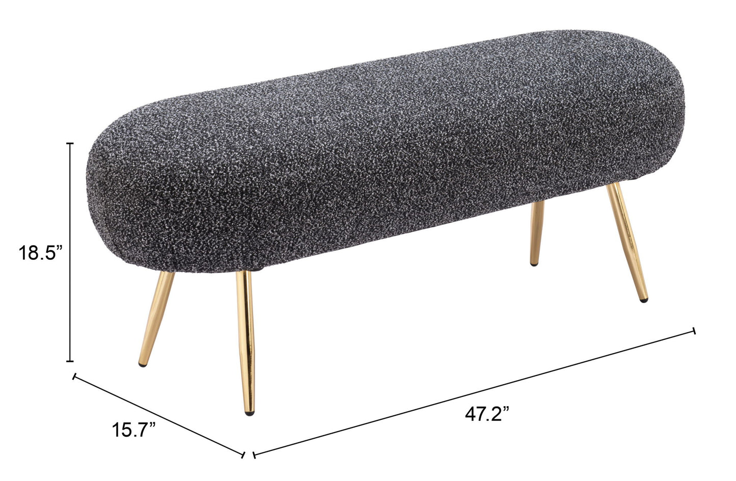 Creek - Bench - Glitter Black
