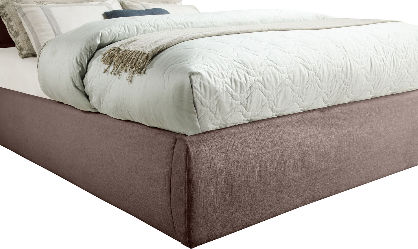 Adam - Linen Fabric Bed With 89" Headboard