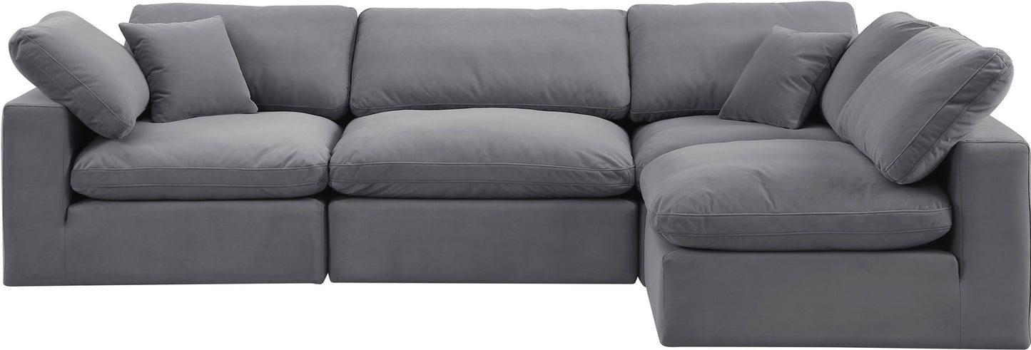 Comfy - 4 Piece Velvet Modular Armless Sectional