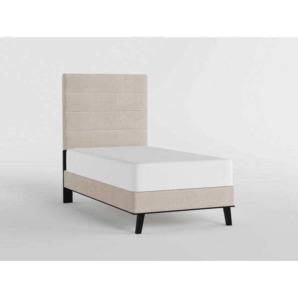 39" Beige Microfiber Platform Bed