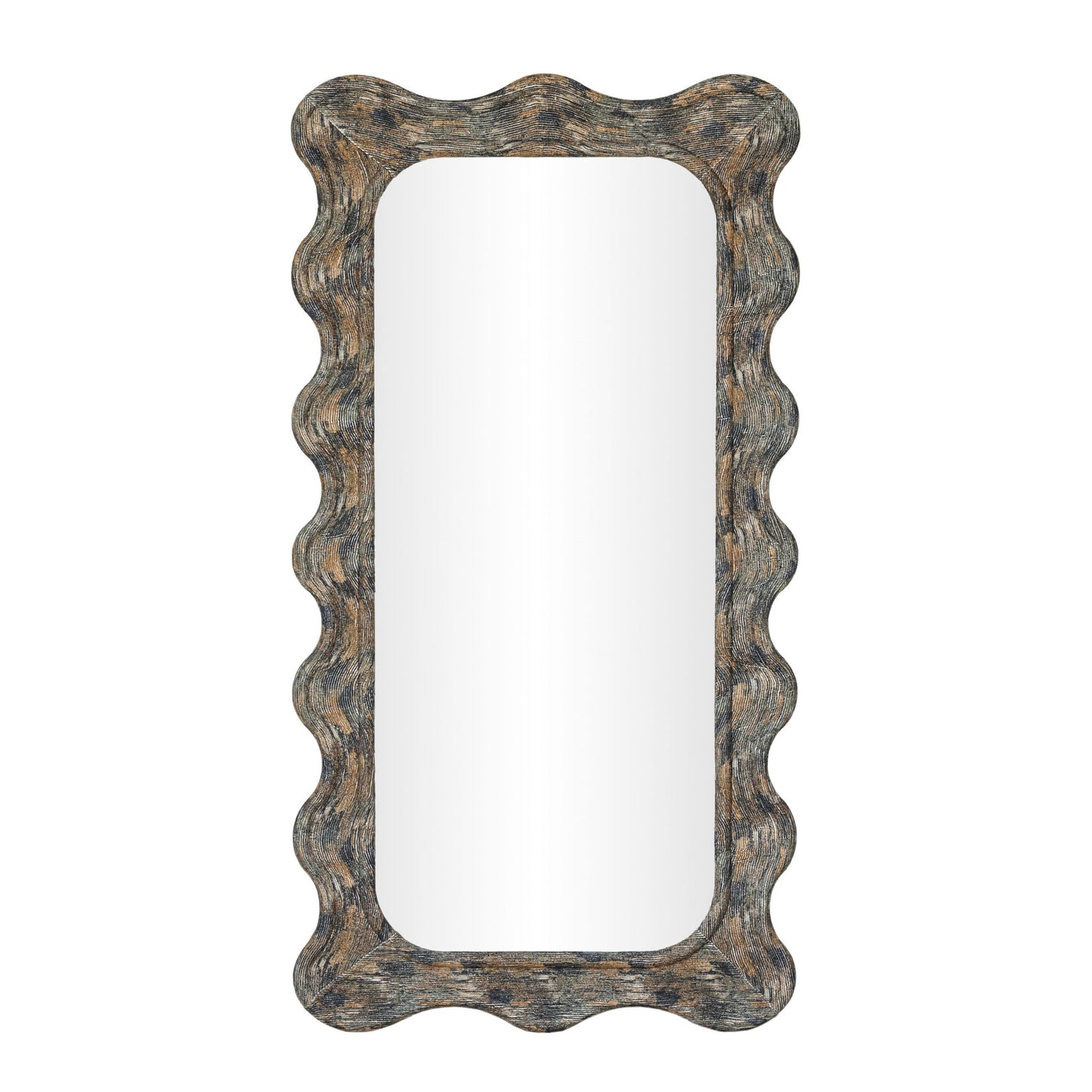 Charlene - 39" x 75" Squiggle Wall Mirror - Watercolor Print