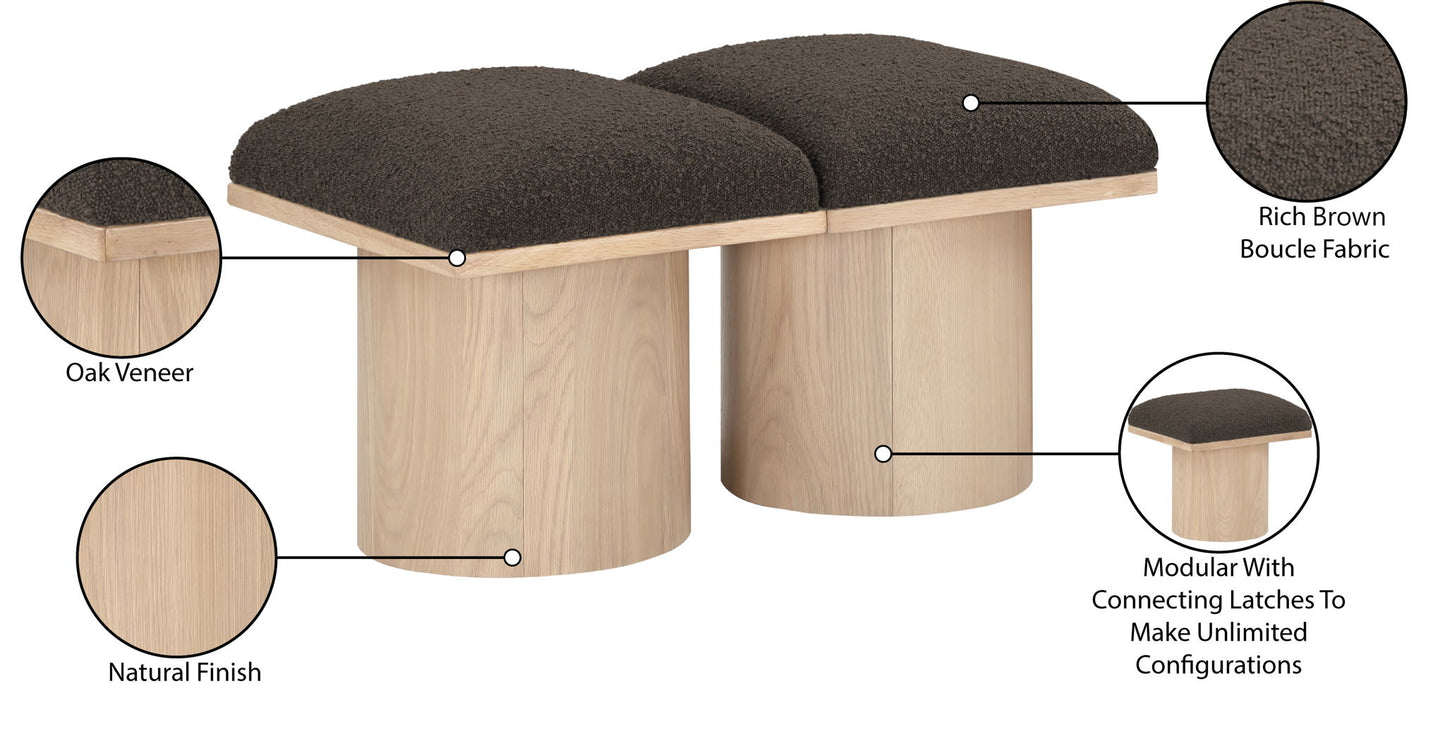 Pavilion - 2 Piece Modular Bench With Natural Base