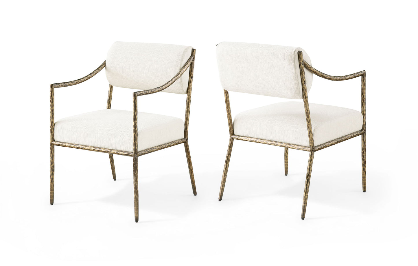 Bastille - Upholstered Dining Arm Chair (Set of 2) - Brass Frame