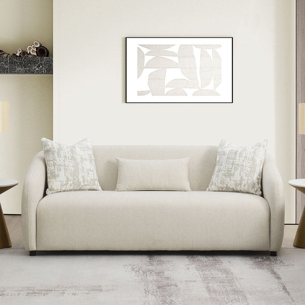Etienne - Sofa With 3 Pillows - Beige Linen