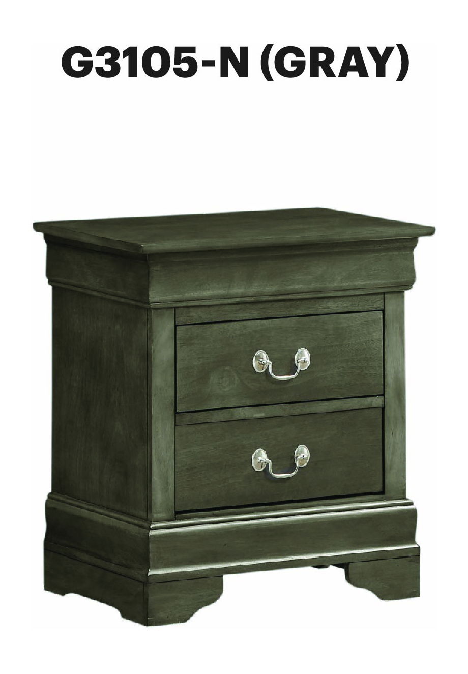 Glory Furniture - Louis Phillipe - 2 Drawer Nightstand