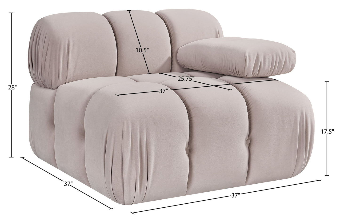 Orin - Velvet Performance Fabric Upholstered Modular Chair