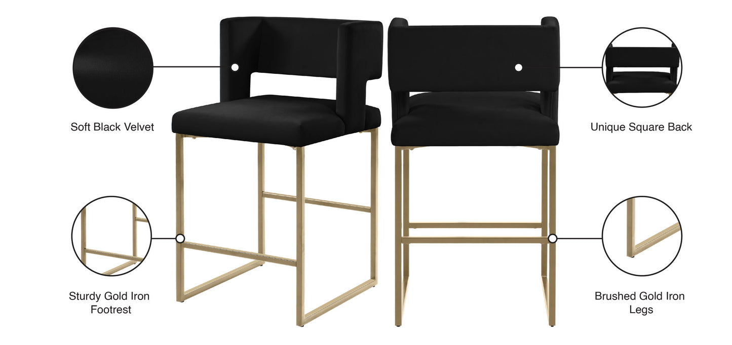 Caleb - Counter Stool with Gold Legs (Set of 2)