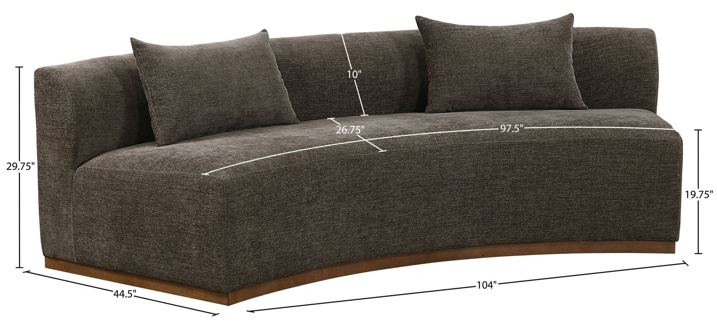 Avanti - 104" Chenille Fabric Upholstered Sofa