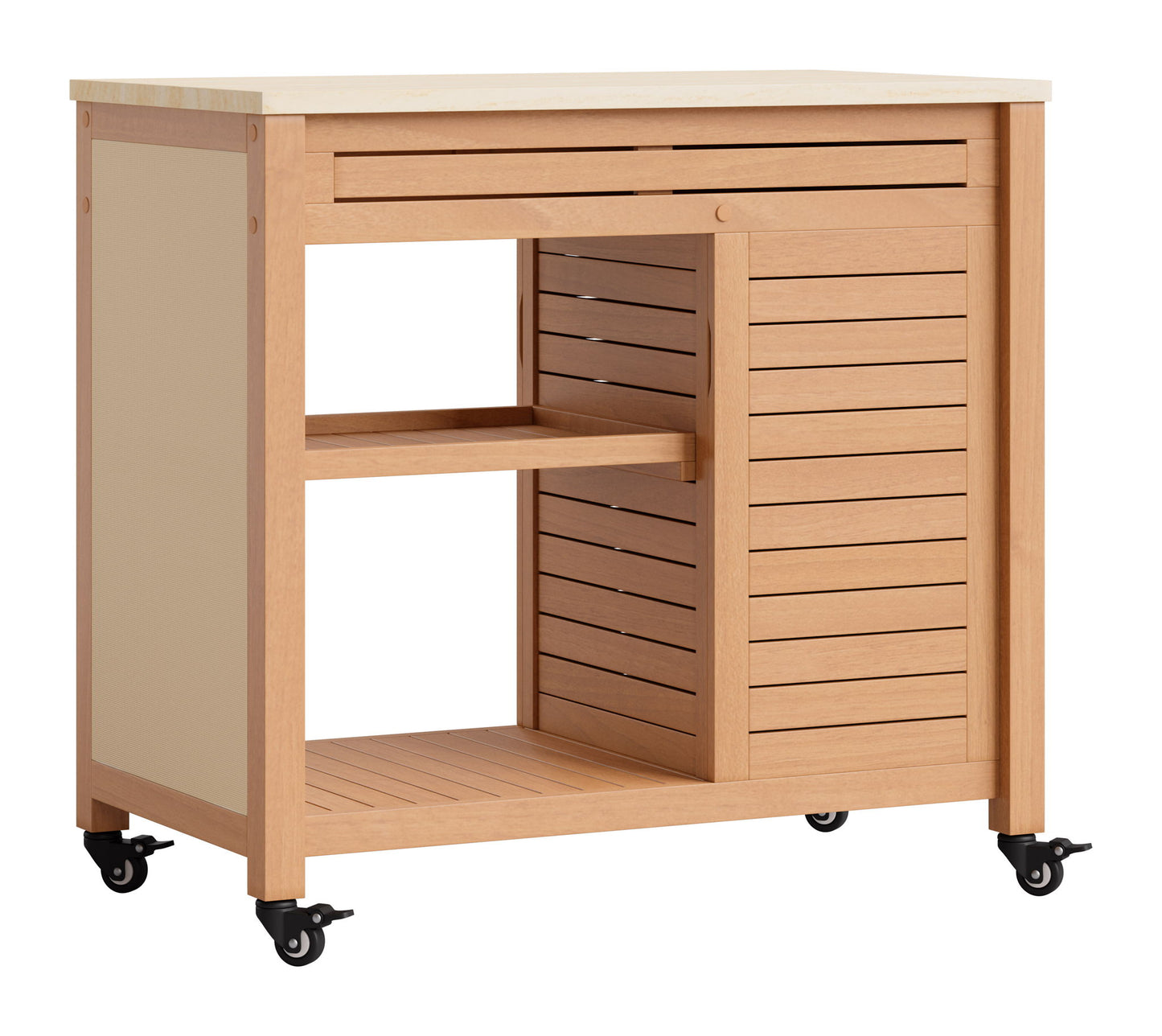 Valtan - Bar Cart - Natural / Beige