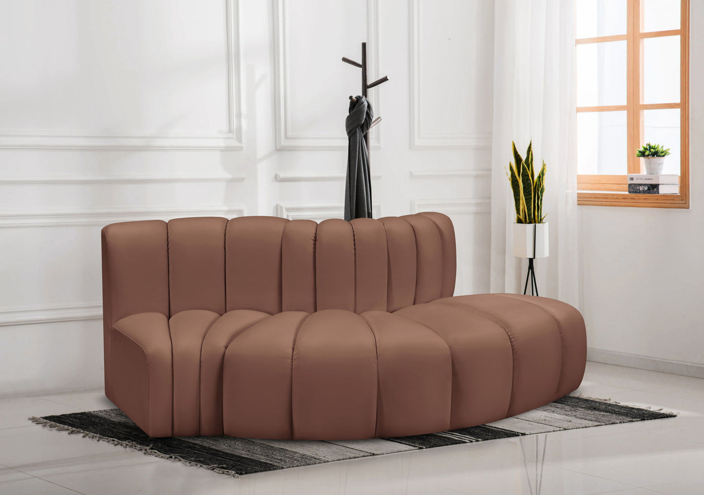 Arc - Faux Leather 3 Piece Modular Sofa