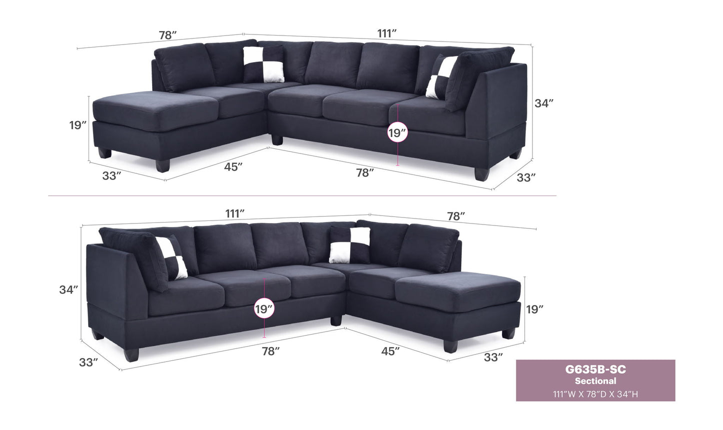 Glory Furniture - Malone - Fabric Sectional