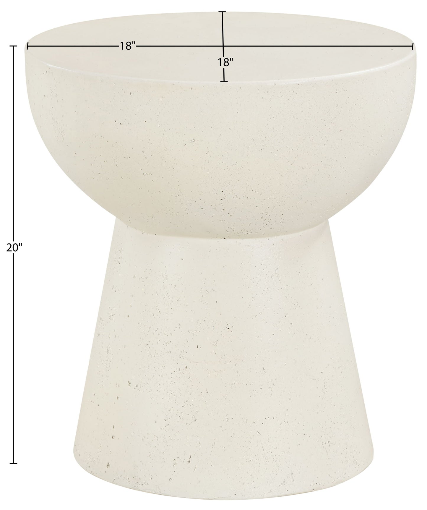 Avaya - Concrete And Fiberglass Indoor / Outdoor End Table - Cream