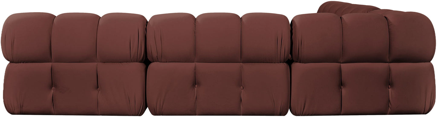Orin - Velvet Fabric 5 Piece Modular Sectional