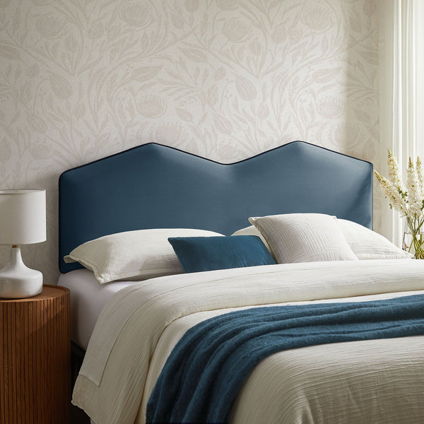 Cosette Performance Velvet Headboard - Queen, Cadet Blue