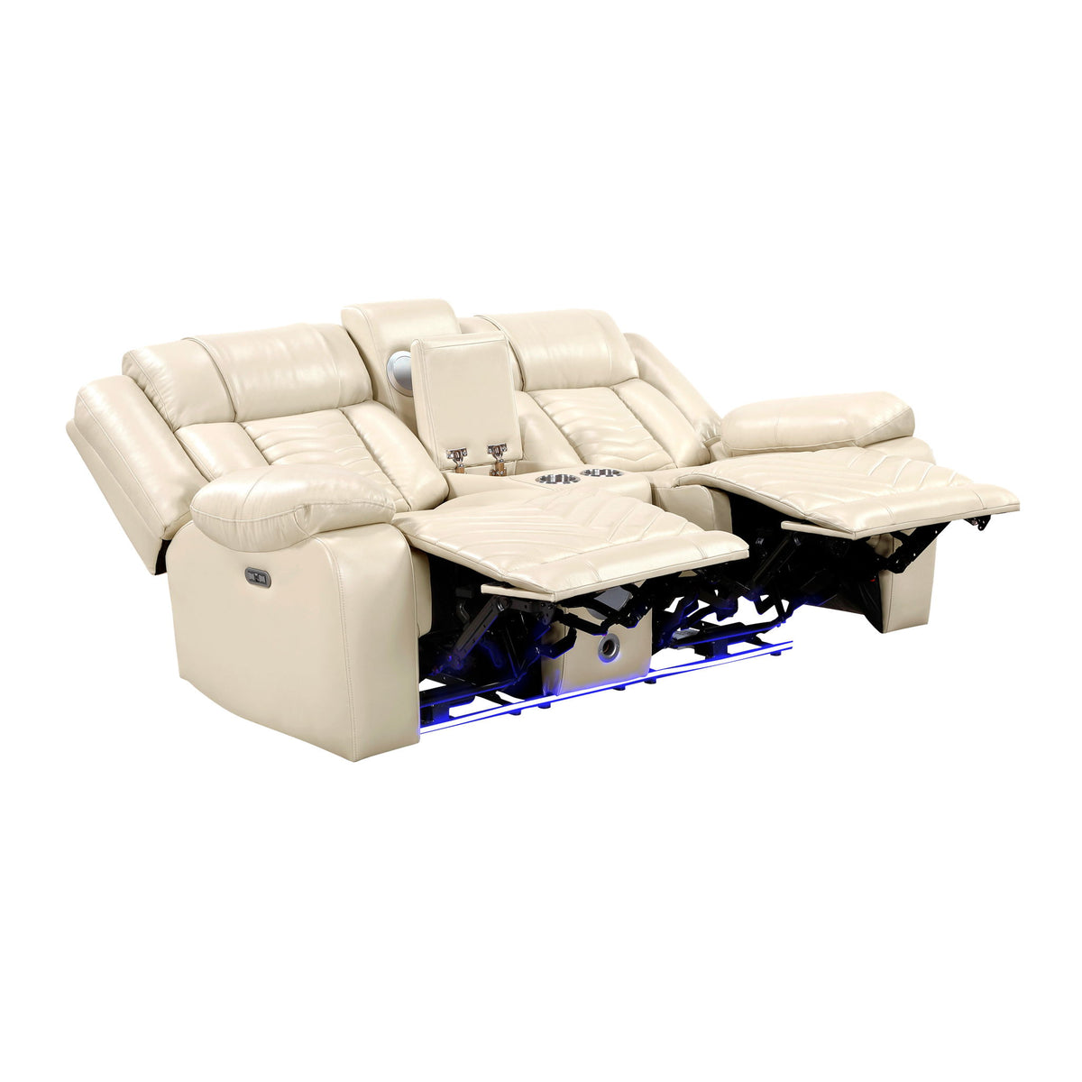 Glory Furniture - Sensa - Power Reclining Loveseat With Bluetooth Speaker And LED Belt