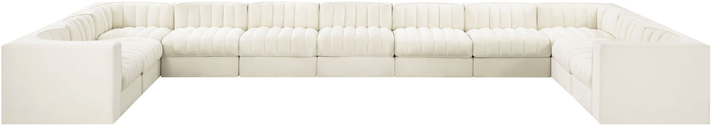 Rummi - Velvet Performance Fabric Upholstered 11 Piece Modular Sectional