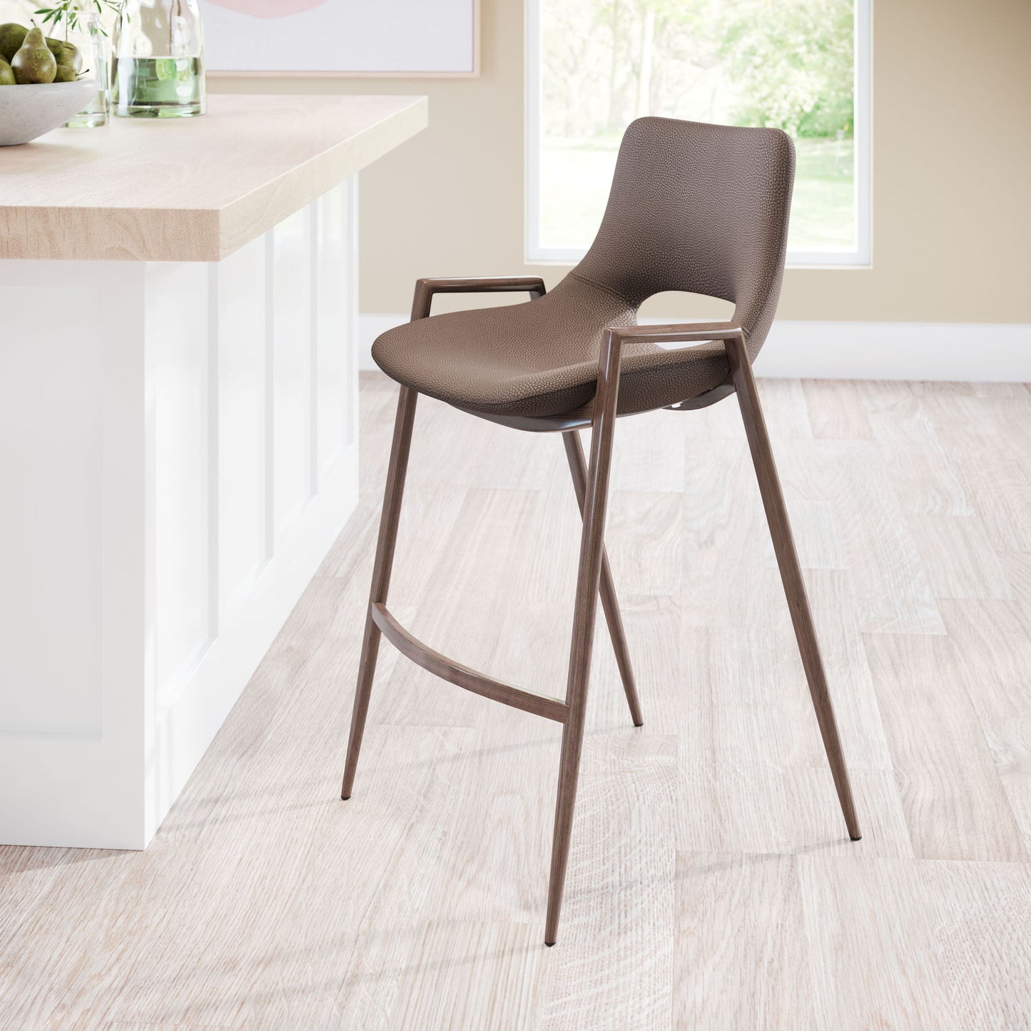 Desi - Counter Stool With Walnut Legs (Set of 2)