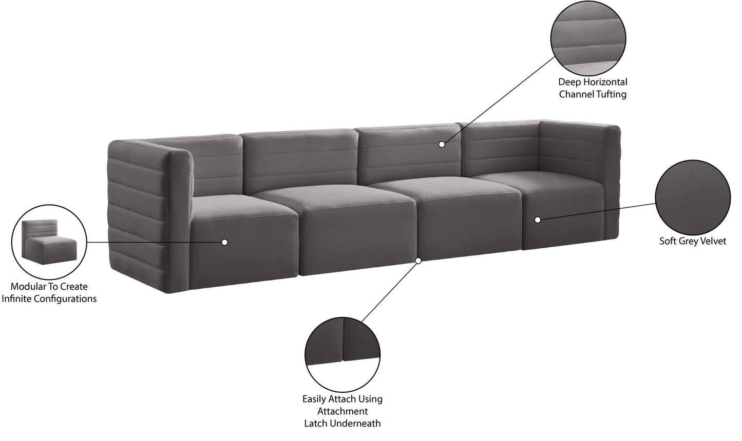 Quincy - Modular 4 Seat Sofa