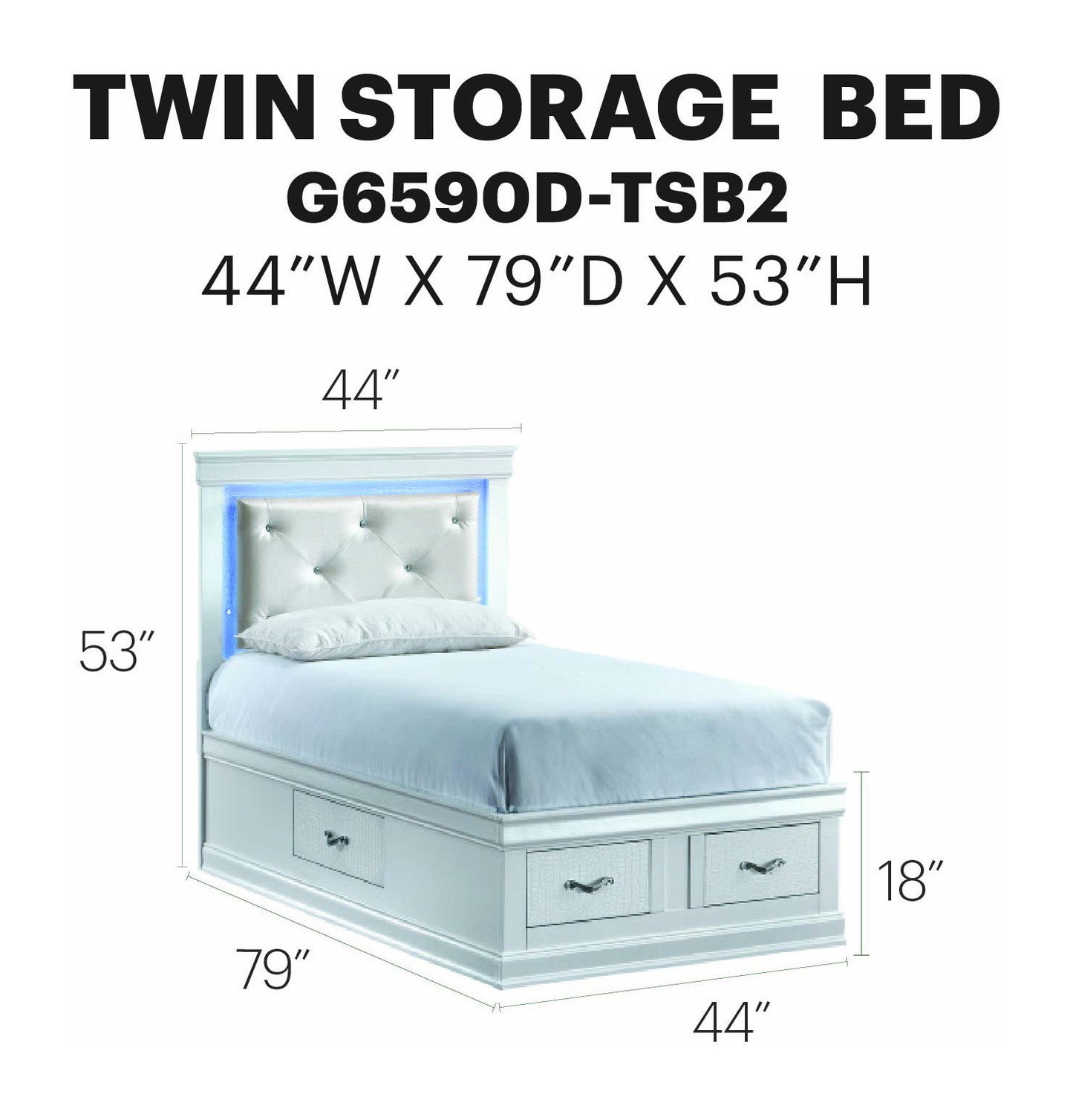 Glory Furniture - Lorana - Storage Bed