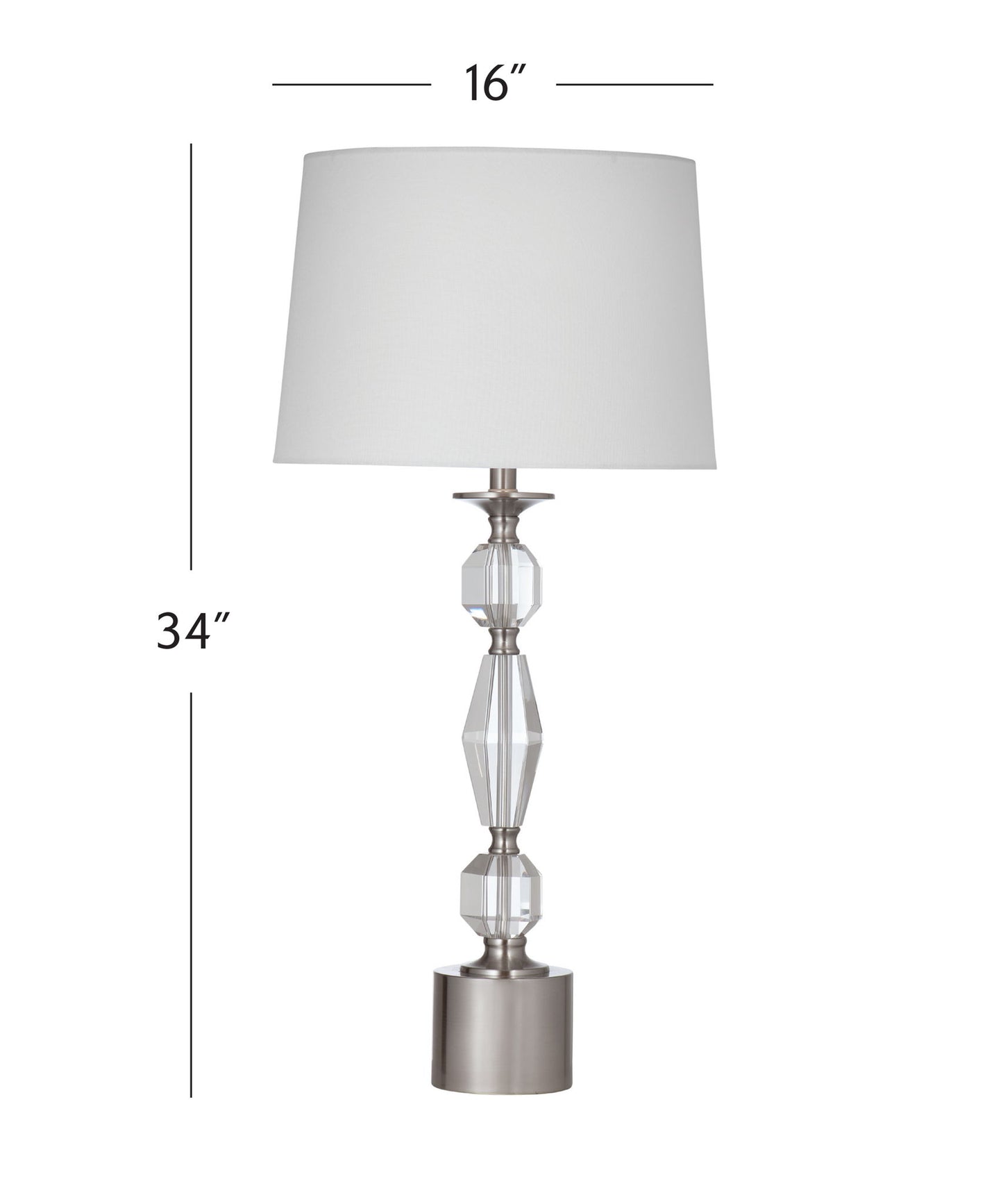 Bella - Table Lamp - Clear / Brushed Silver