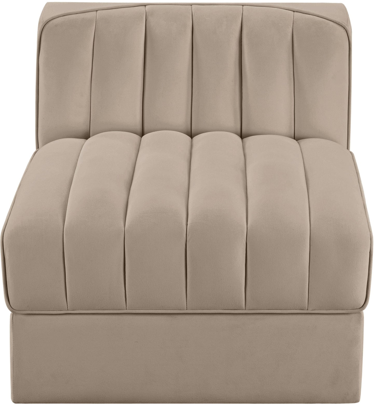Rummi - Velvet Performance Fabric Upholstered Modular Armless Chair
