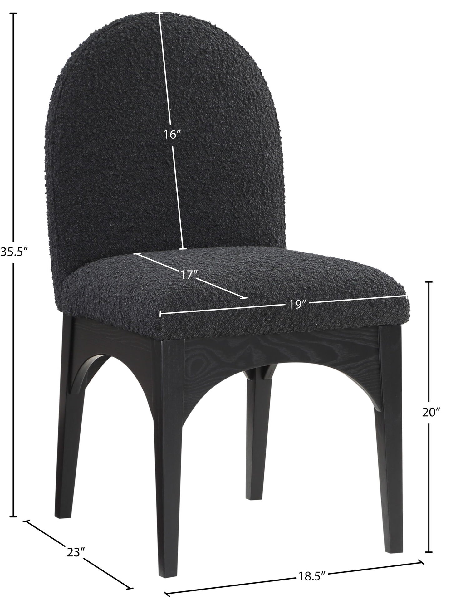 Waldorf - Boucle Dining Side Chair With Black Legs