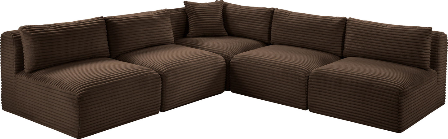 Shaggy - 5 Piece Modular Corner Armless Sectional