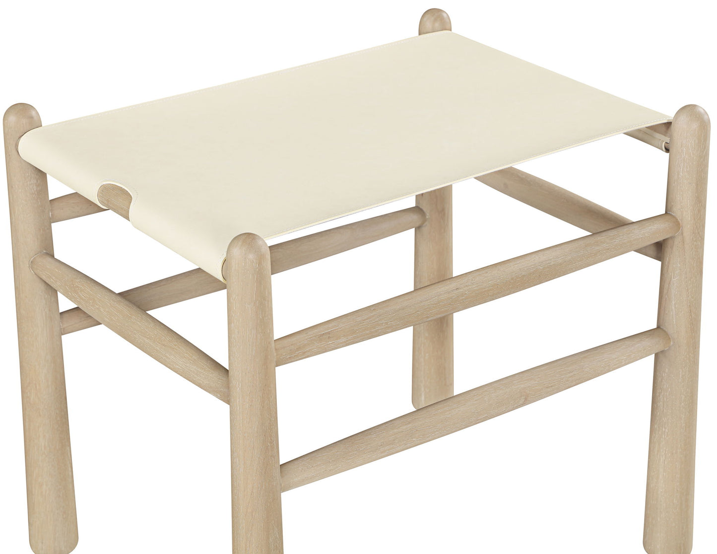 Santos - Faux Leather Upholstered Bench - Natural Frame