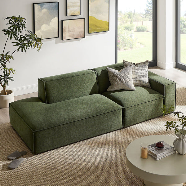 Restore 2-Piece Performance Fabric Upholstered Modular Loveseat - Foliage