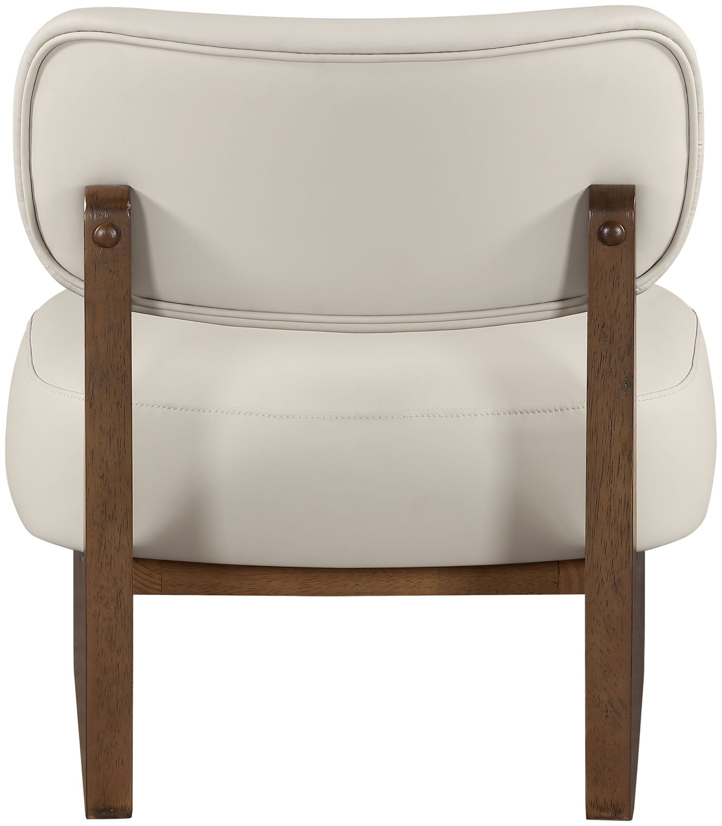 Vetra - Vegan Leather Upholstered Accent Chair - Taupe / Painted Brown