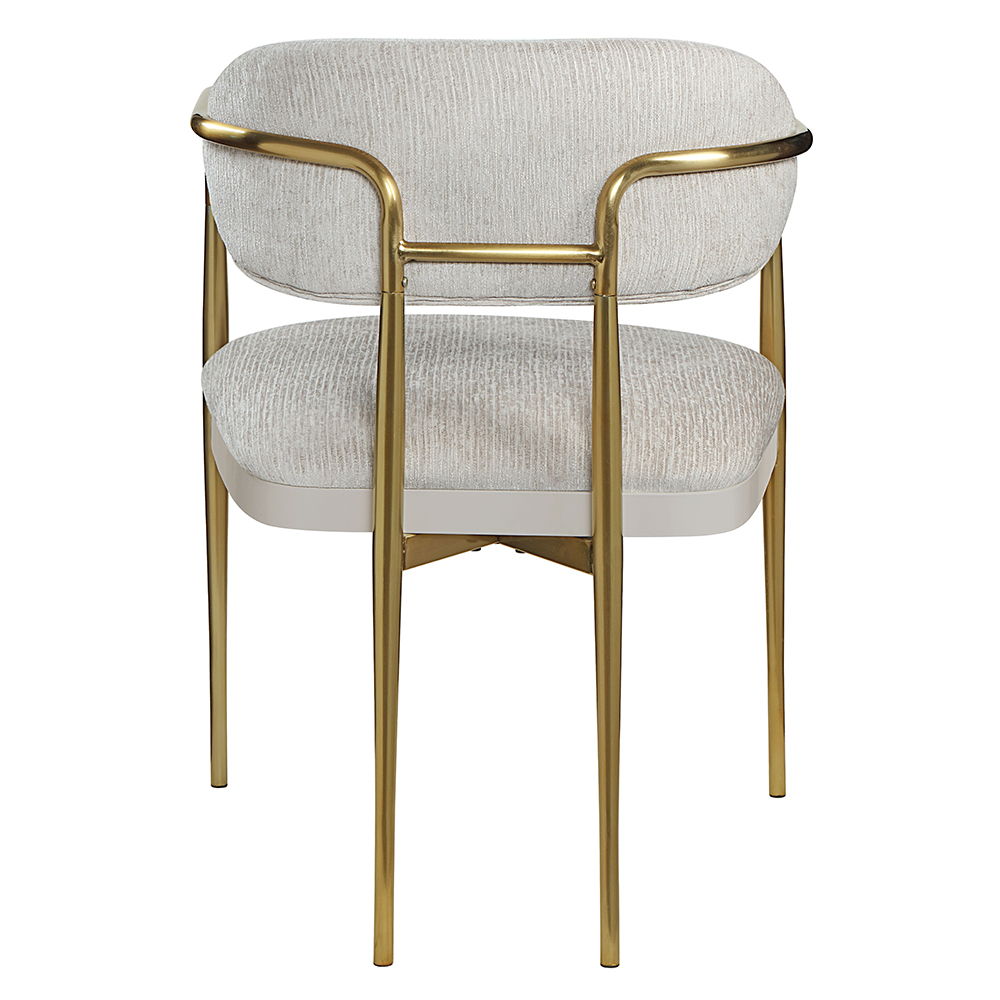 Zayn - Arm Chair (Set of 2) - Beige Chenille & Gold