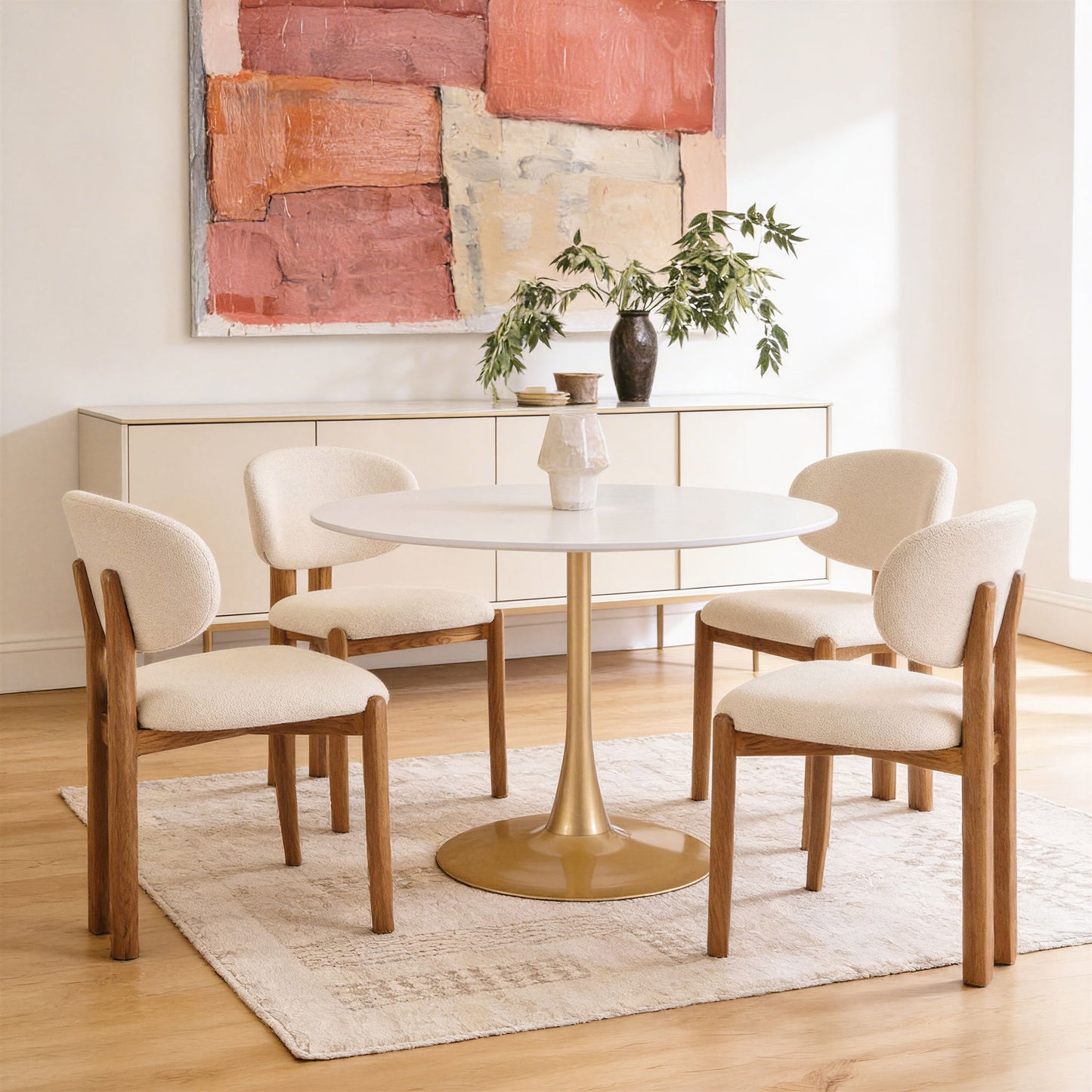 Rosetta - Dining Chair (Set of 2) - Beige / Walnut