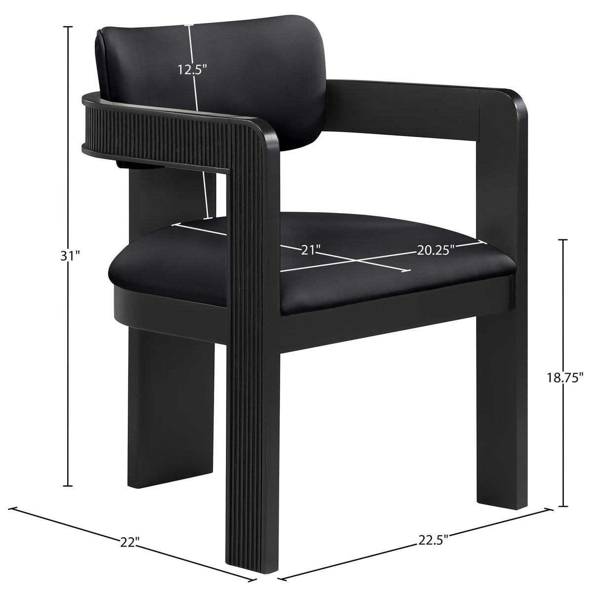 Sacha - Vegan Leather Upholstered Dining Chair With Black Base (Set of 2)