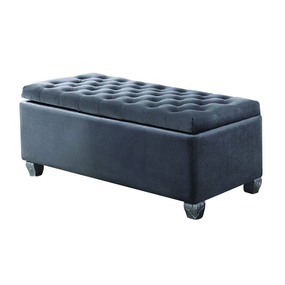 Rebekah - Bench With Storage - Gray Fabric