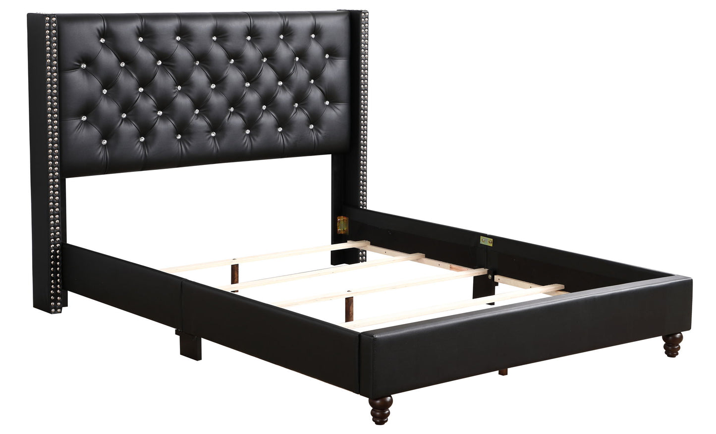 Glory Furniture - Julie - Faux Crystals Tufted Upholstered Bed