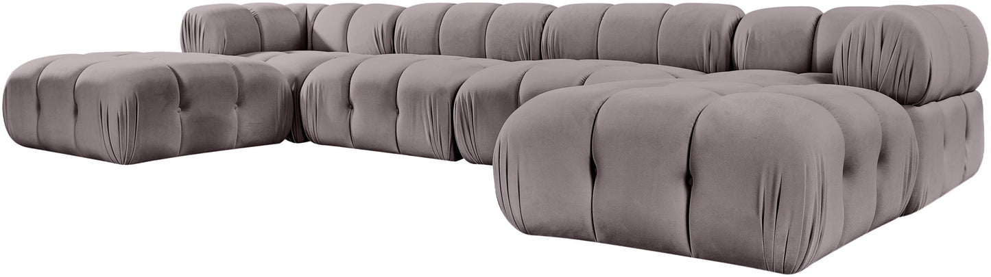 Orin - Velvet 6 Piece Modular Double Chaise Sectional