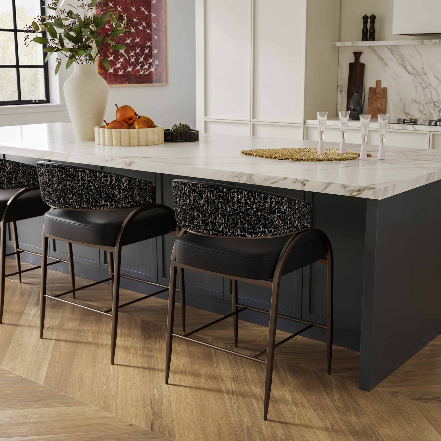 Tatum - Vegan Leather 2-Tone Counter Stool