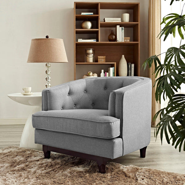 Coast Upholstered Fabric Armchair - Light Gray