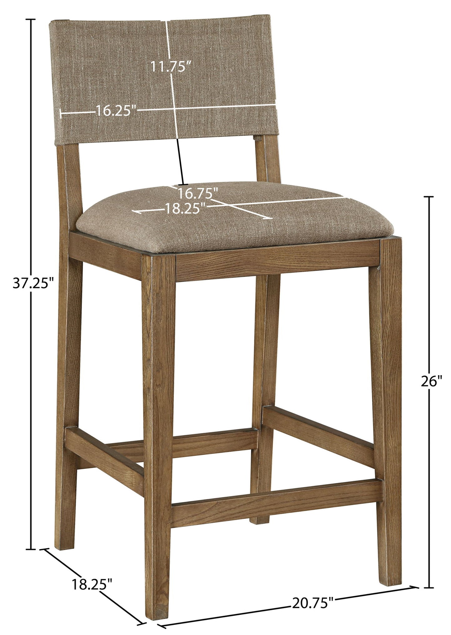Avon - Linen Textured Performance Fabric Counter Stool