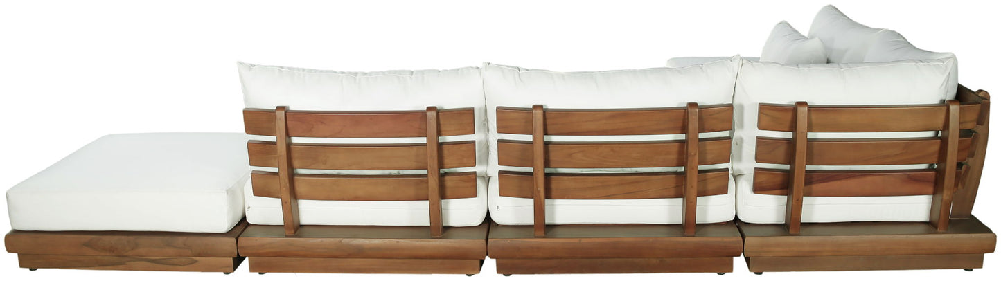 Mirella - 6 Piece Water Resistant Fabric Upholstered Outdoor Patio Modular Sectional