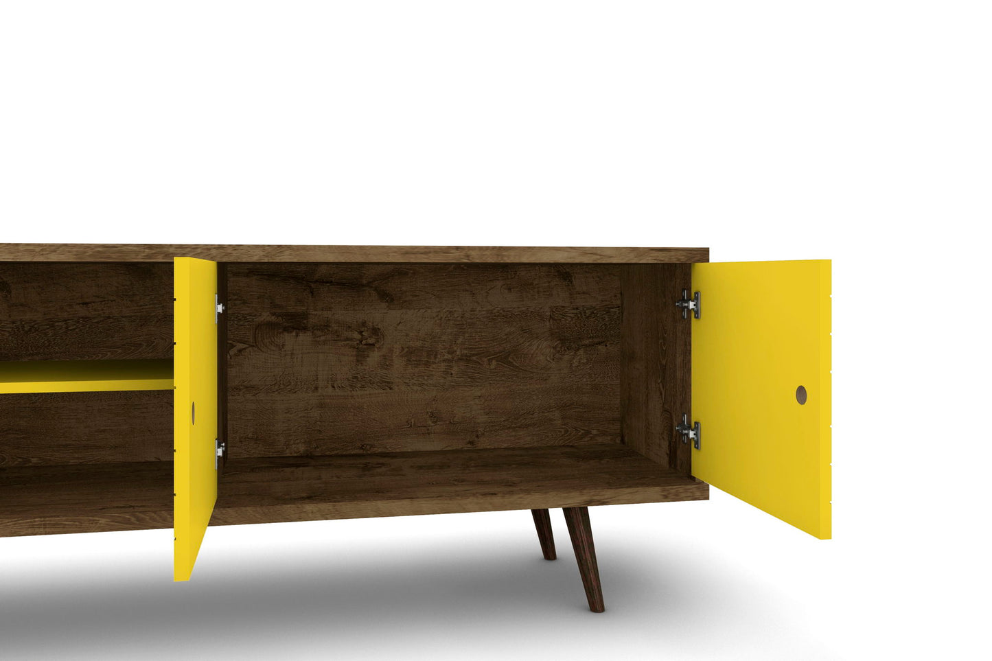 Manhattan Liberty - 63" TV Stand With Rustic Brown Frame