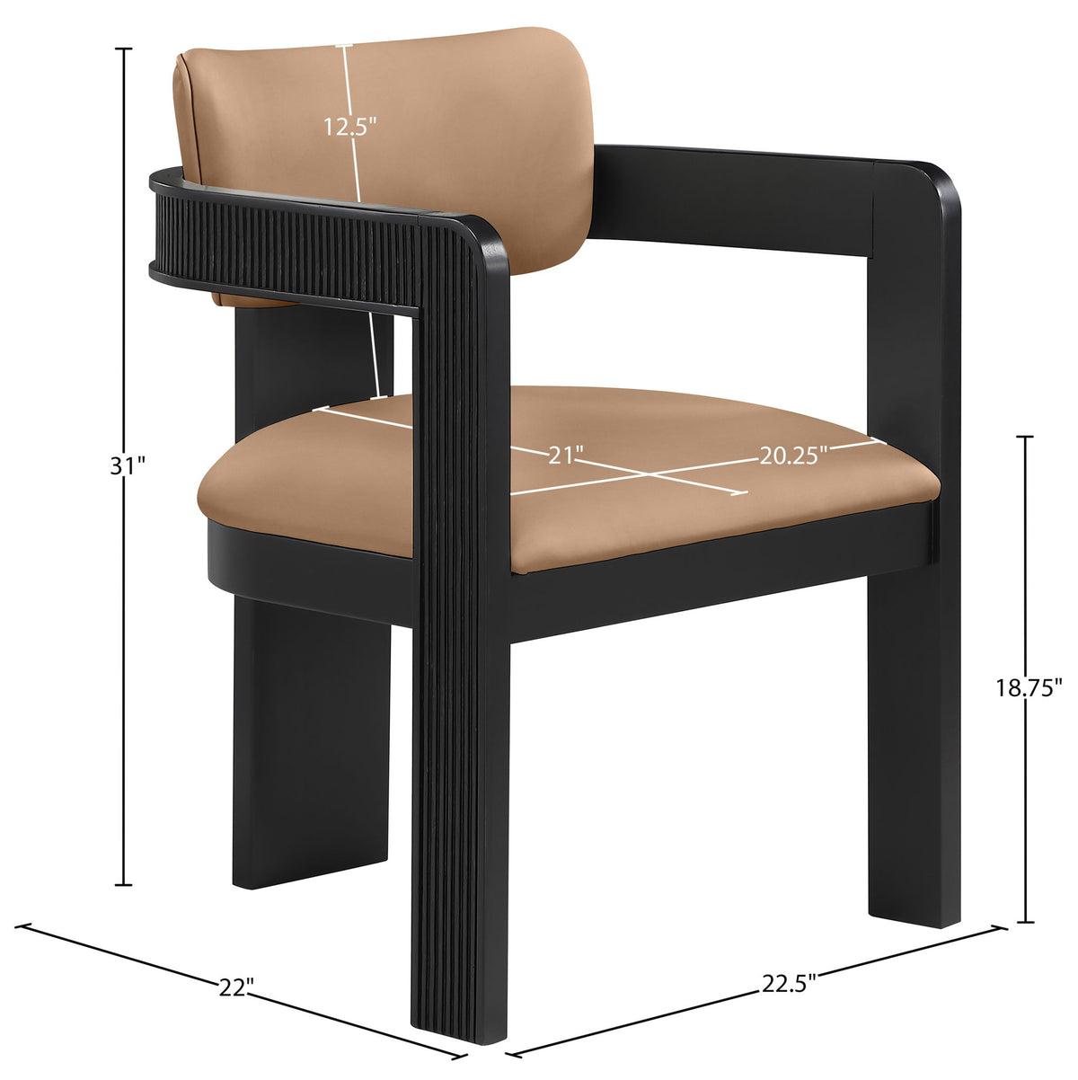 Sacha - Vegan Leather Upholstered Dining Chair With Black Base (Set of 2)