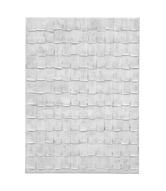 Linear Marks Canvas Art - White