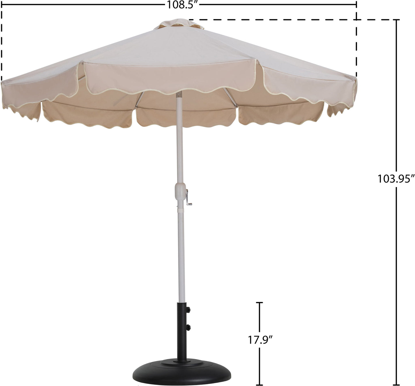 Amalfi - Patio Umbrella - Black Base / White Pole